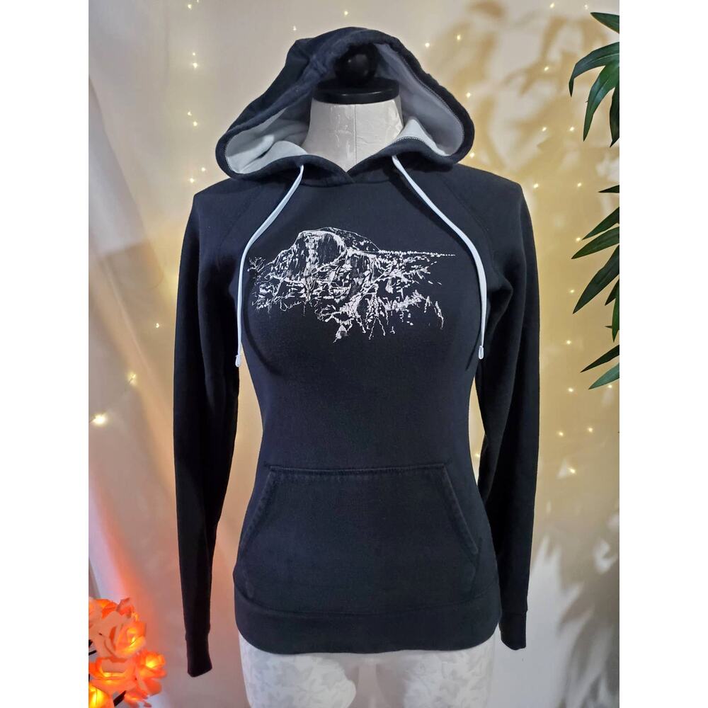 The North Face Women's Mountain Graphic Charcoal Gray Hoodie Sweatshirt Size XS